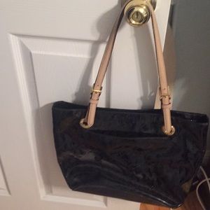Authentic Michael kors black glossy tote